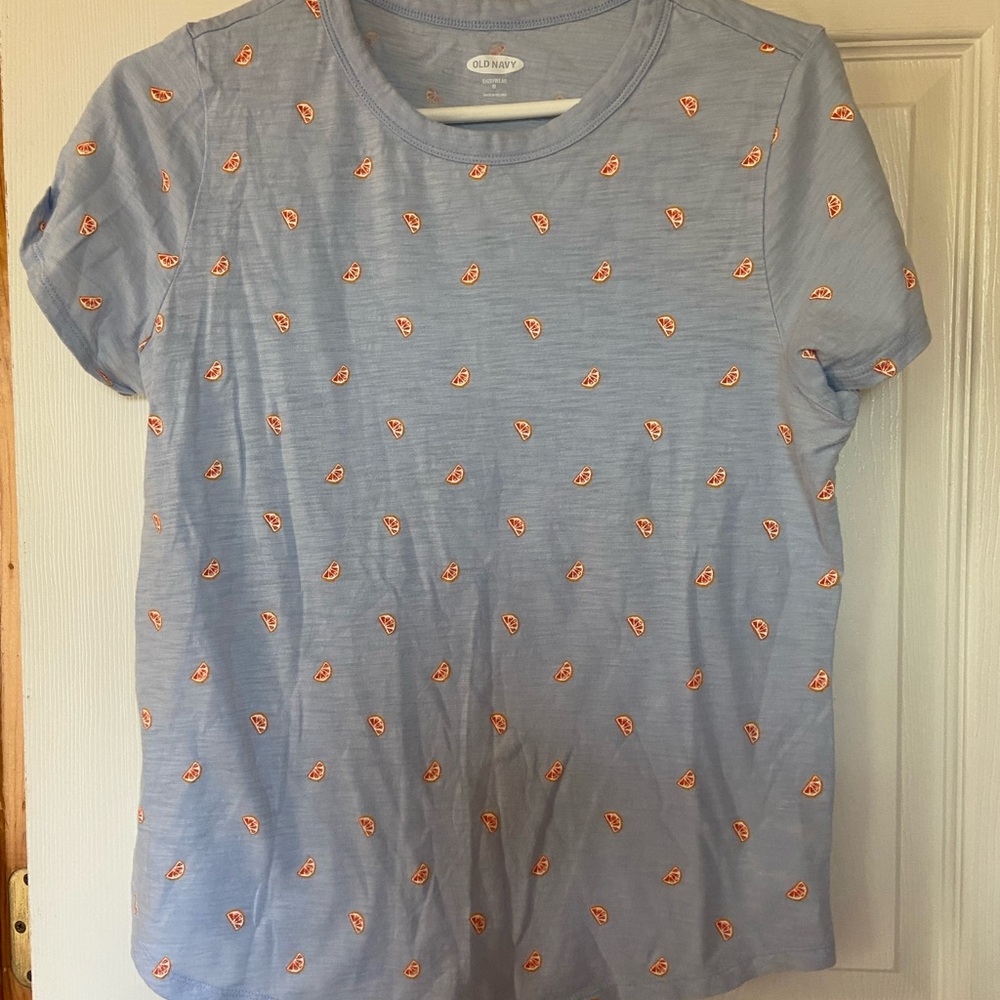 Old Navy Citrus Print Tee - Size M with Orange Accents